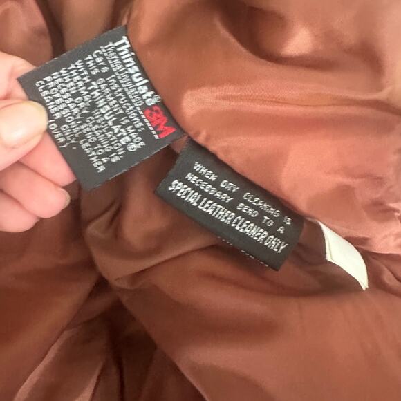 Vintage 90s Leather Bomber Aviator Style Nubuck Insulated Jacket M - Picture 8 of 9